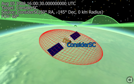 View of a Spacecraft being considered in a Kalman OD process, with a tracking GroundStation in the background