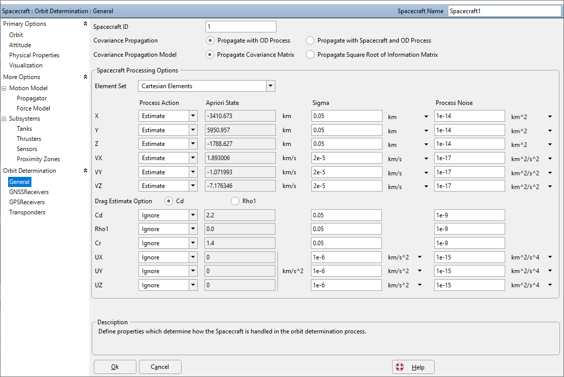 Spacecraft OD Properties